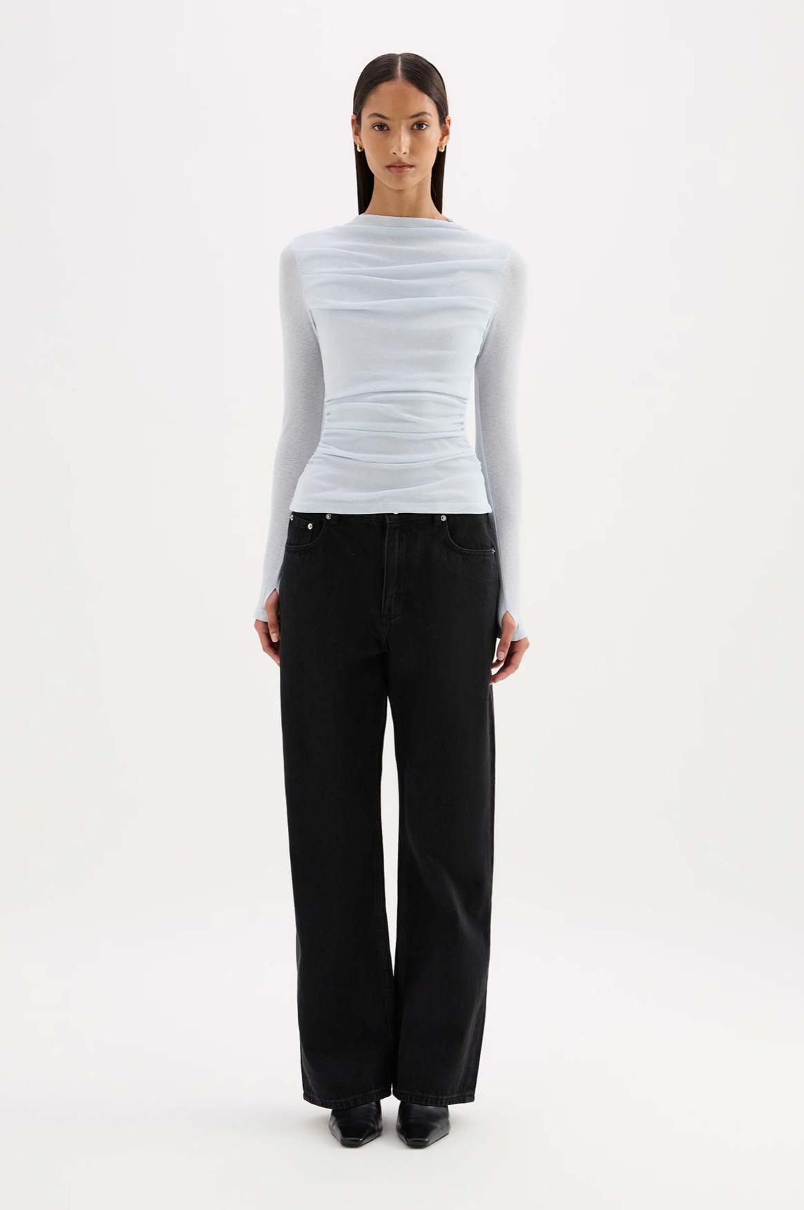 Nude Lucy | Calista Mesh LS Top - Glacier