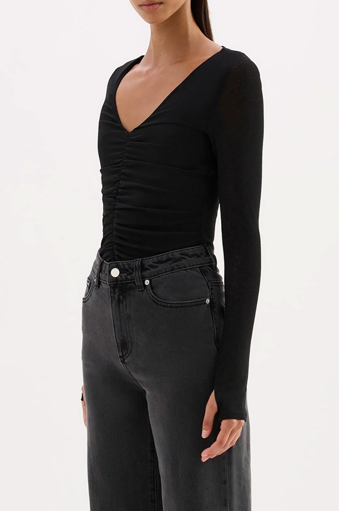 Nude Lucy | Gigi Mesh Top - Black