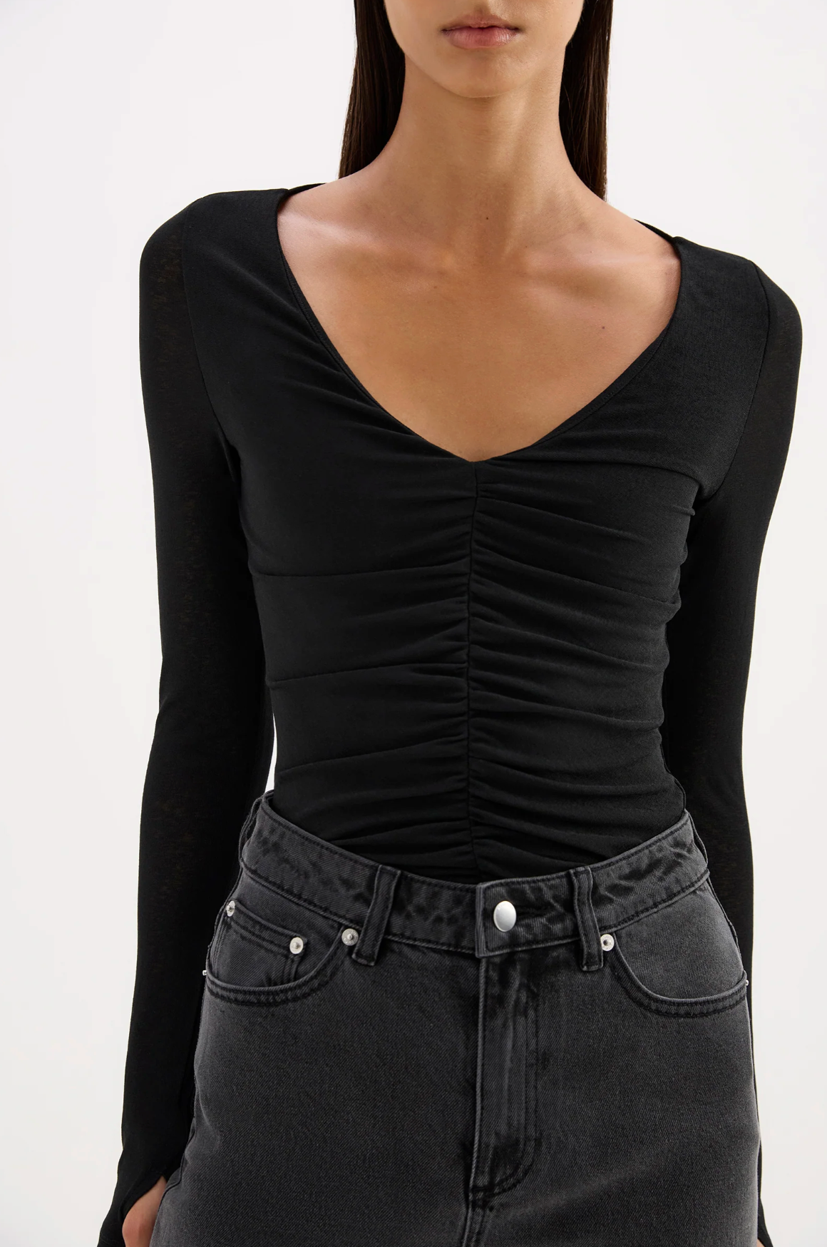 Nude Lucy | Gigi Mesh Top - Black