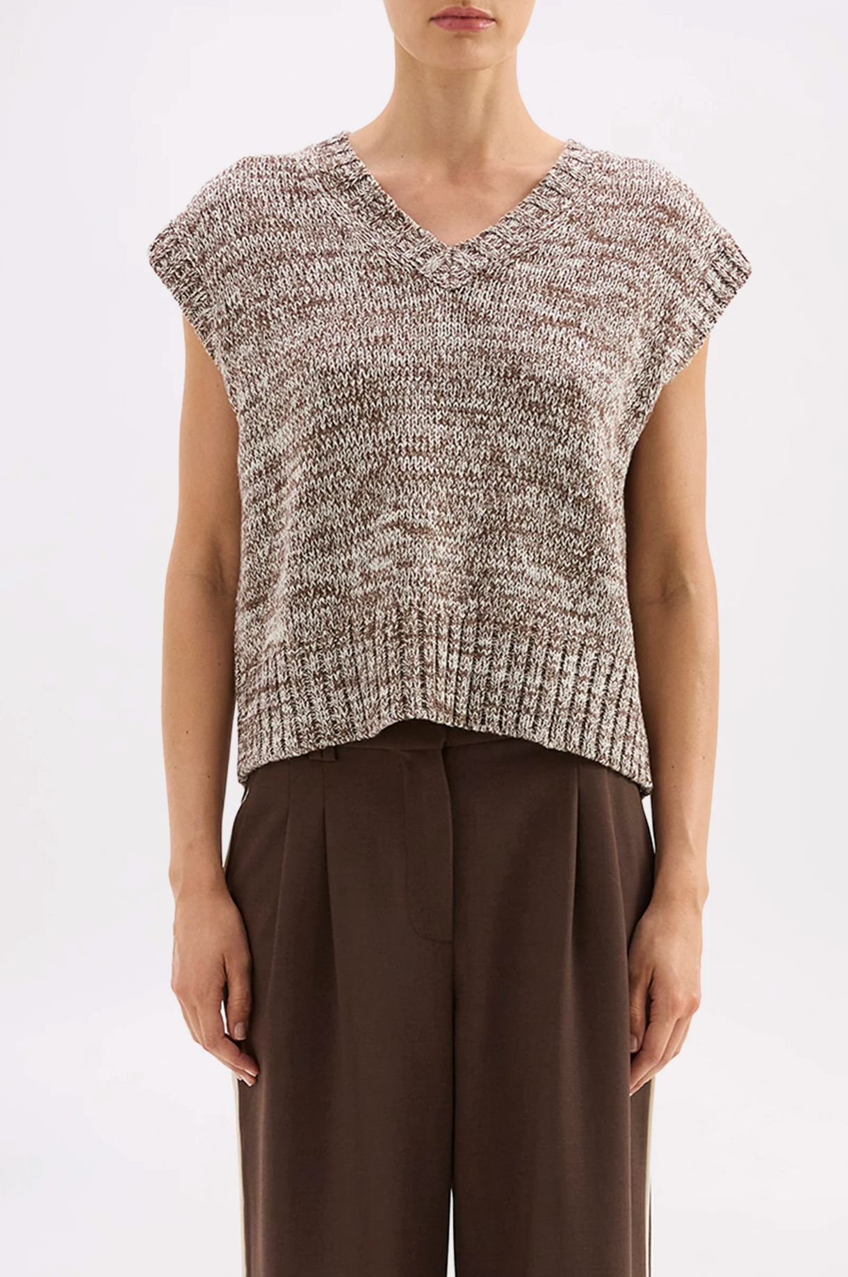 Nude Lucy | Mila Knit Vest - Walnut Speckle