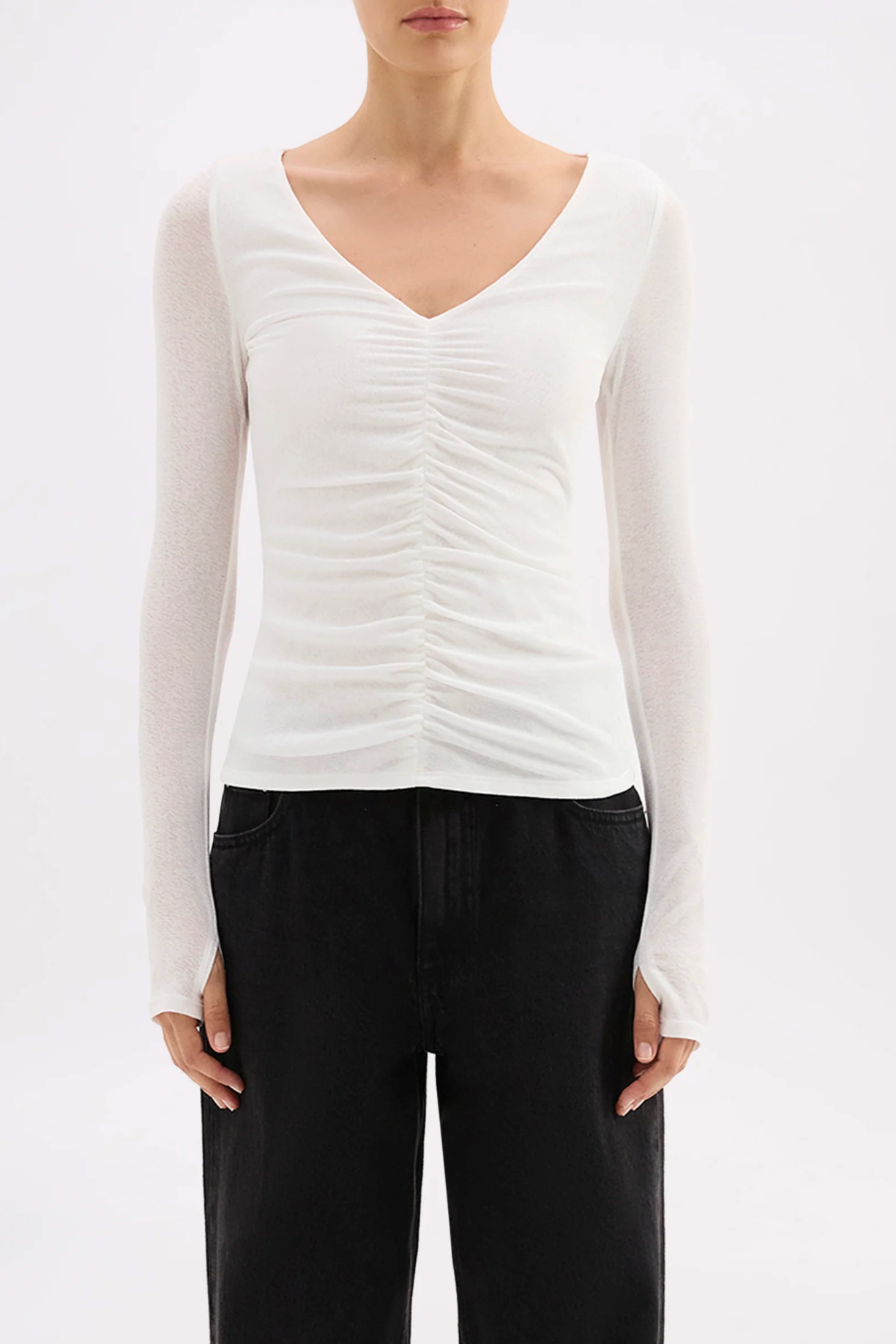 Nude Lucy | Gigi Mesh Top - Salt