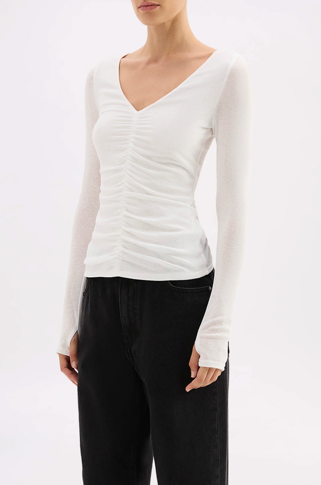 Nude Lucy | Gigi Mesh Top - Salt