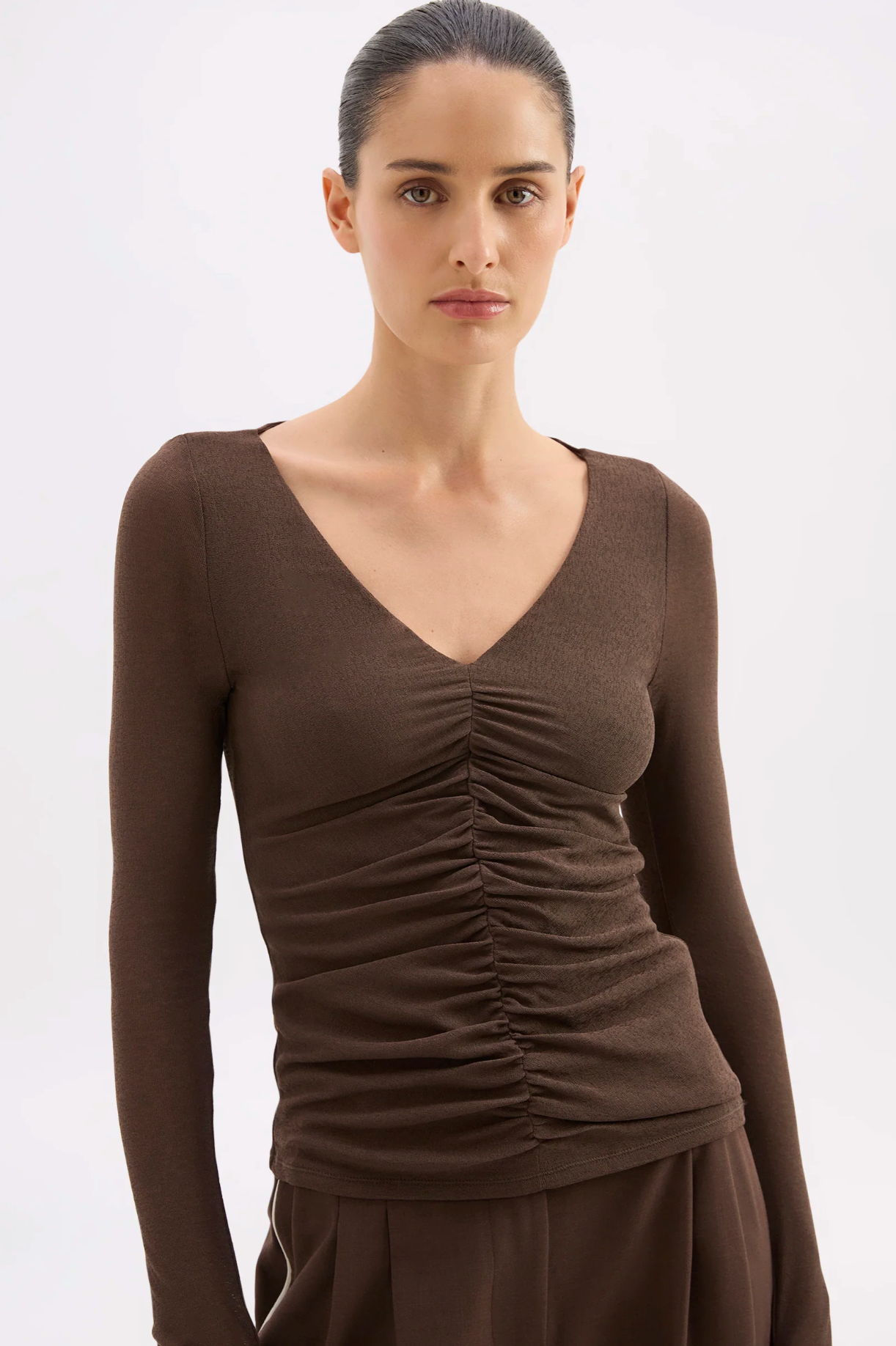 Nude Lucy | Gigi Mesh Top - Walnut