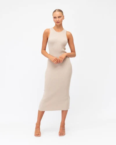 Knit Midi Dress - Oatmeal