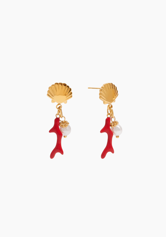 R&T | Amalfi Coral Drop Earrings