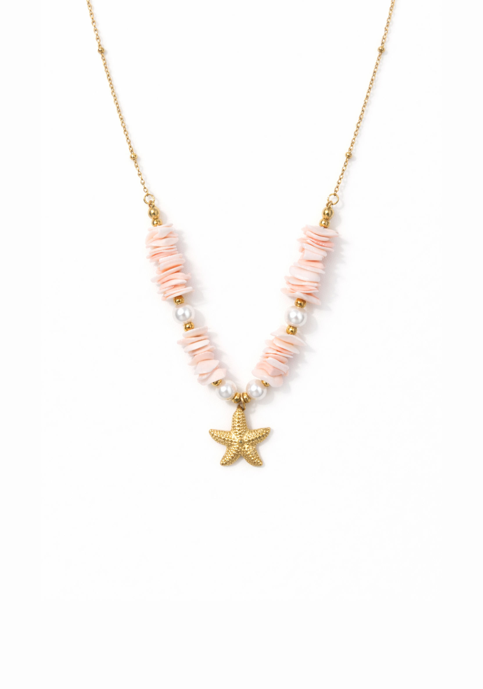 R&T | Isla Starfish Shell Necklace - Pink