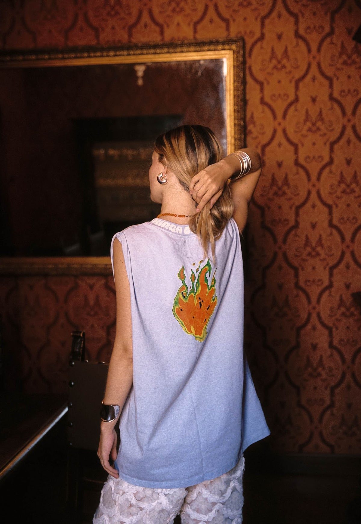Flaming Band Tank - Lilac