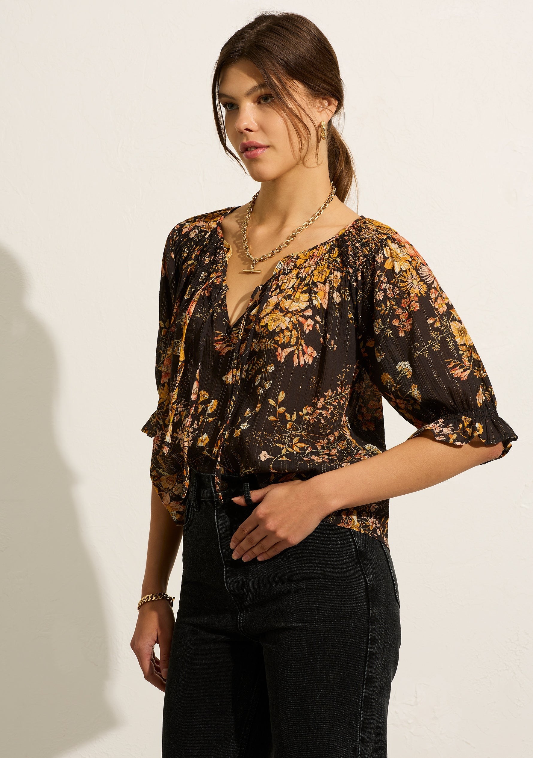 Auguste | Brielle Blouse Charcoal