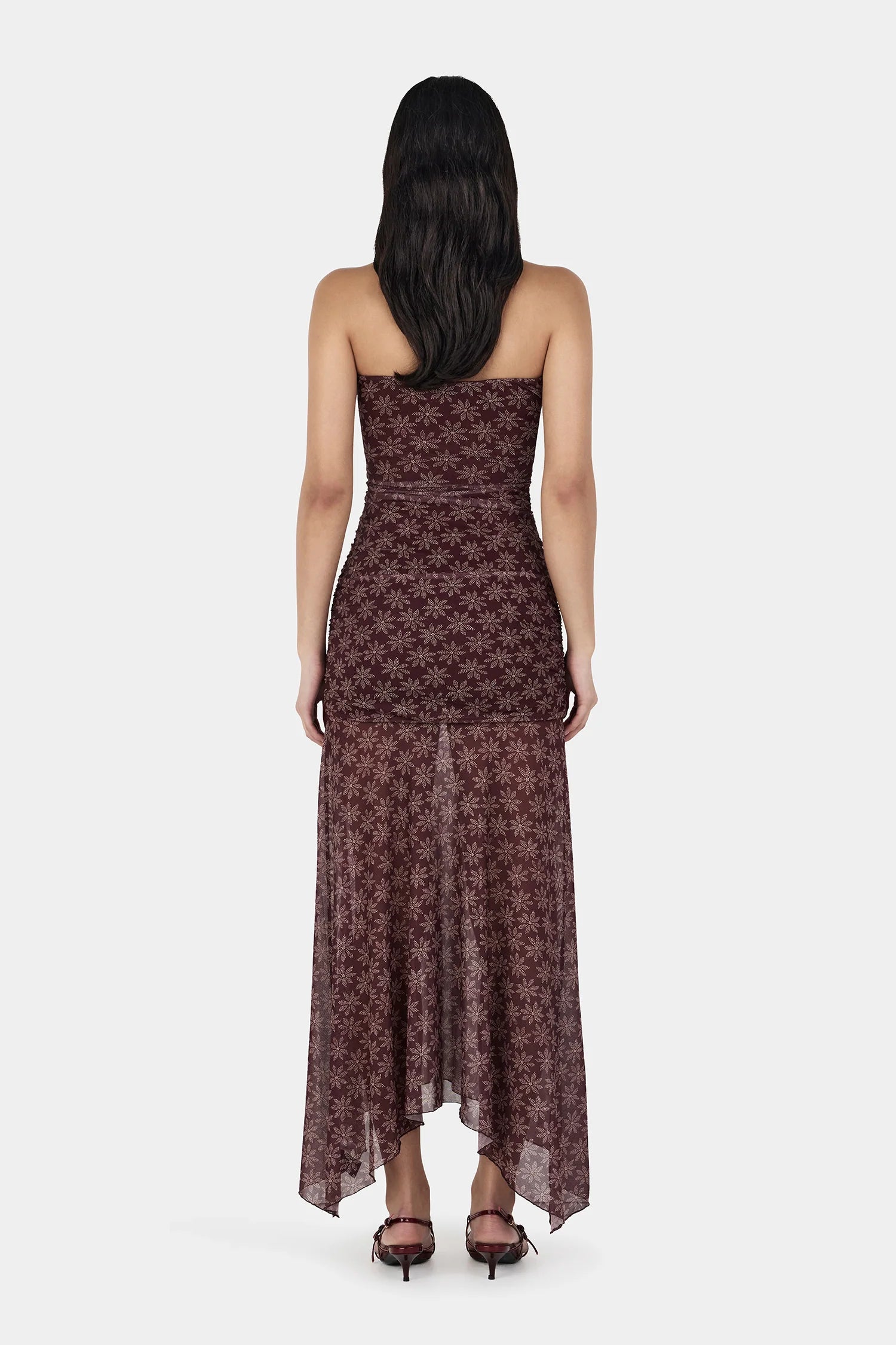 Ownley | Zella Midi Dress - Daisy Dot Cherry Choc