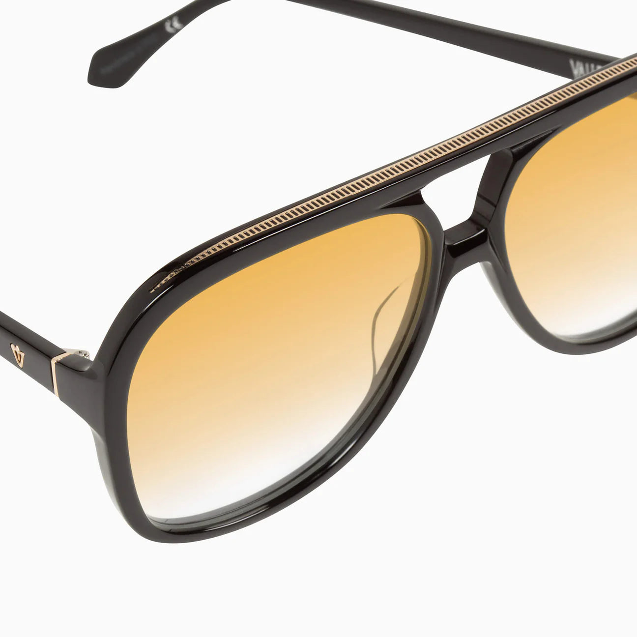 Valley | Bang - Gloss Black w. Gold Metal / Orange Gradient Lens