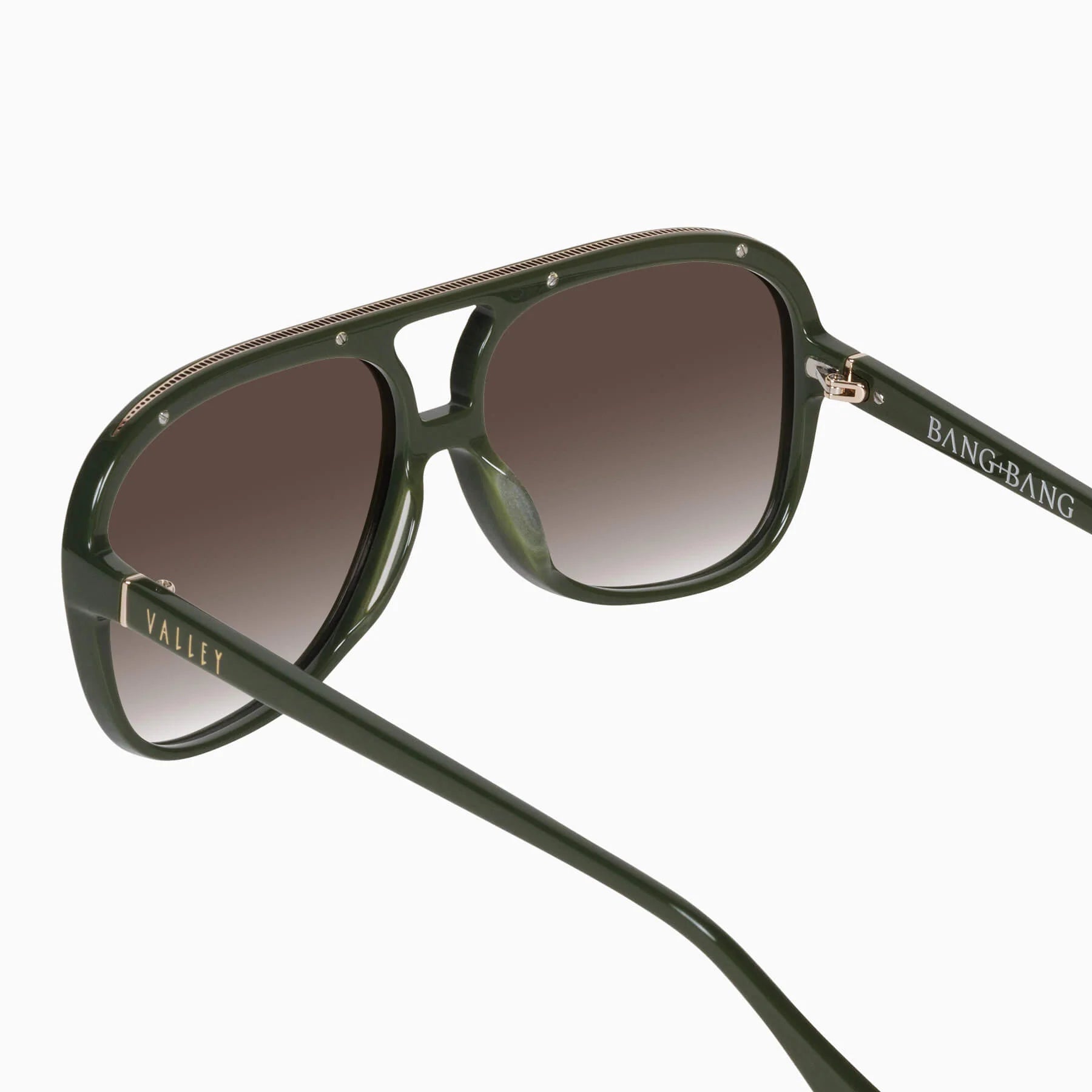 Valley | Bang Bang - Army Green w. Gold Metal / Brown Gradient Lens