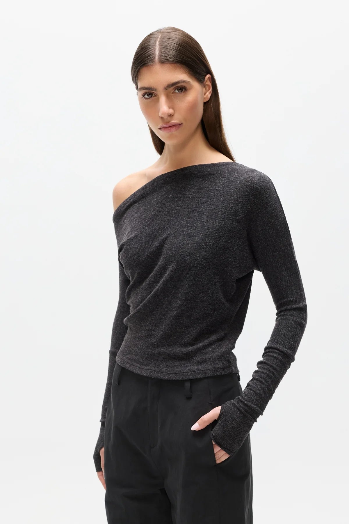 Bayse Brand | Giselle Knit Top - Heather Grey Marle