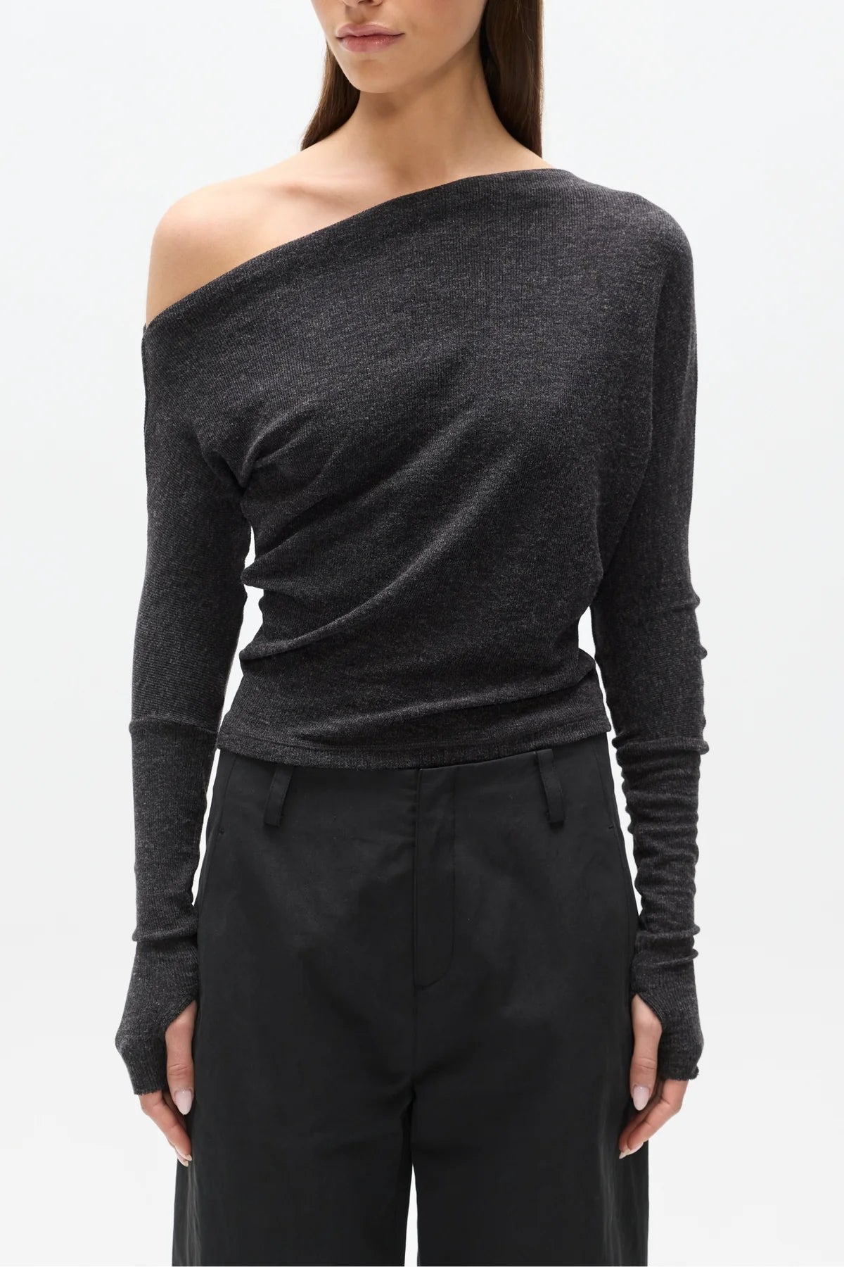 Bayse Brand | Giselle Knit Top - Heather Grey Marle