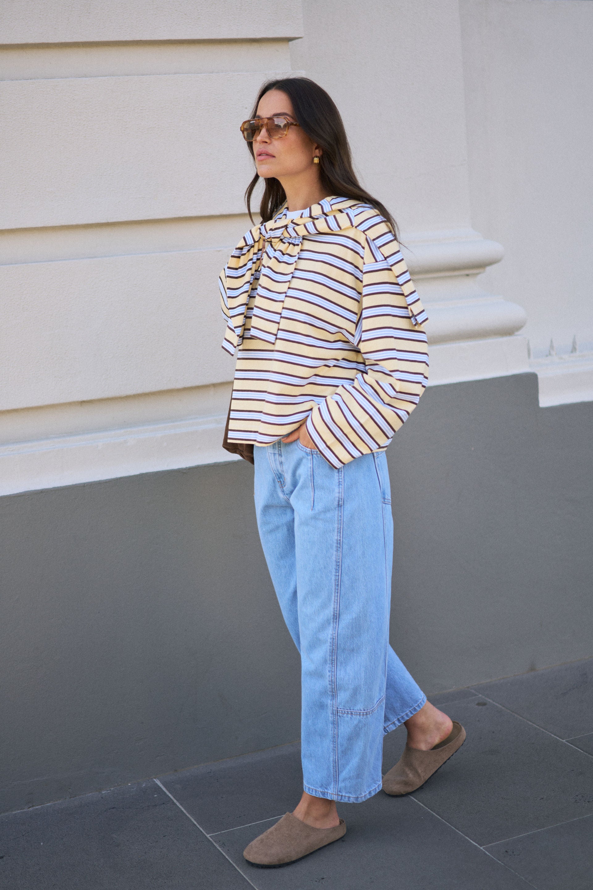 Ceres Life | Beau Long Sleeve Slouchy Tee - Butter