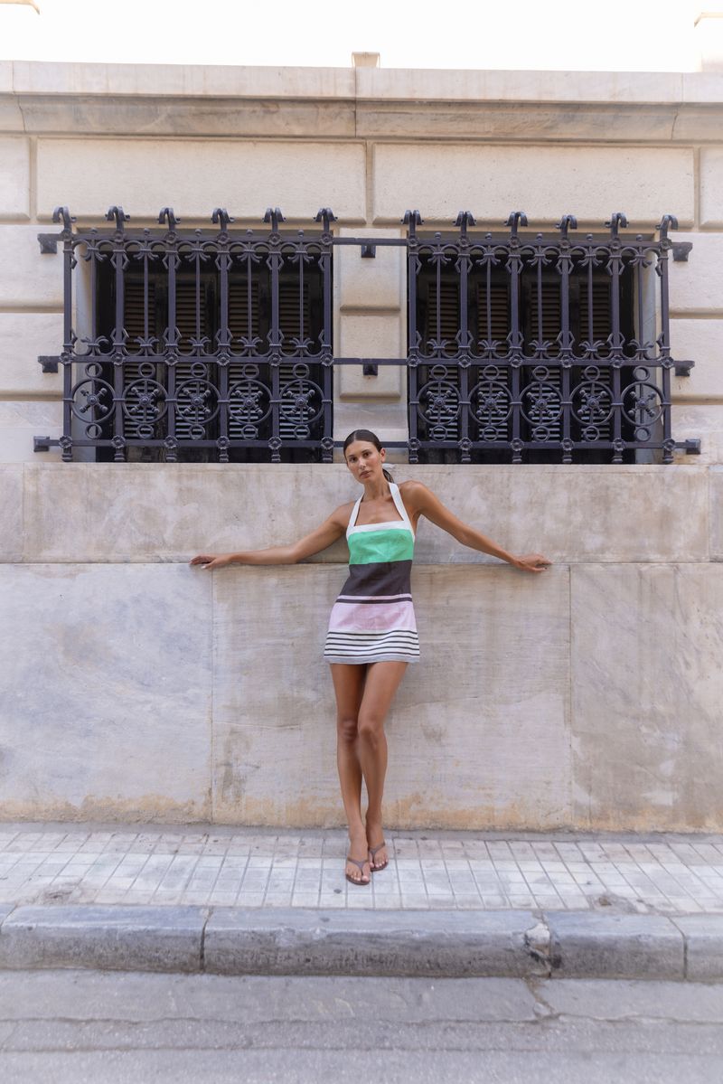 Roame | Maya Halter Mini Dress - Tango Stripe