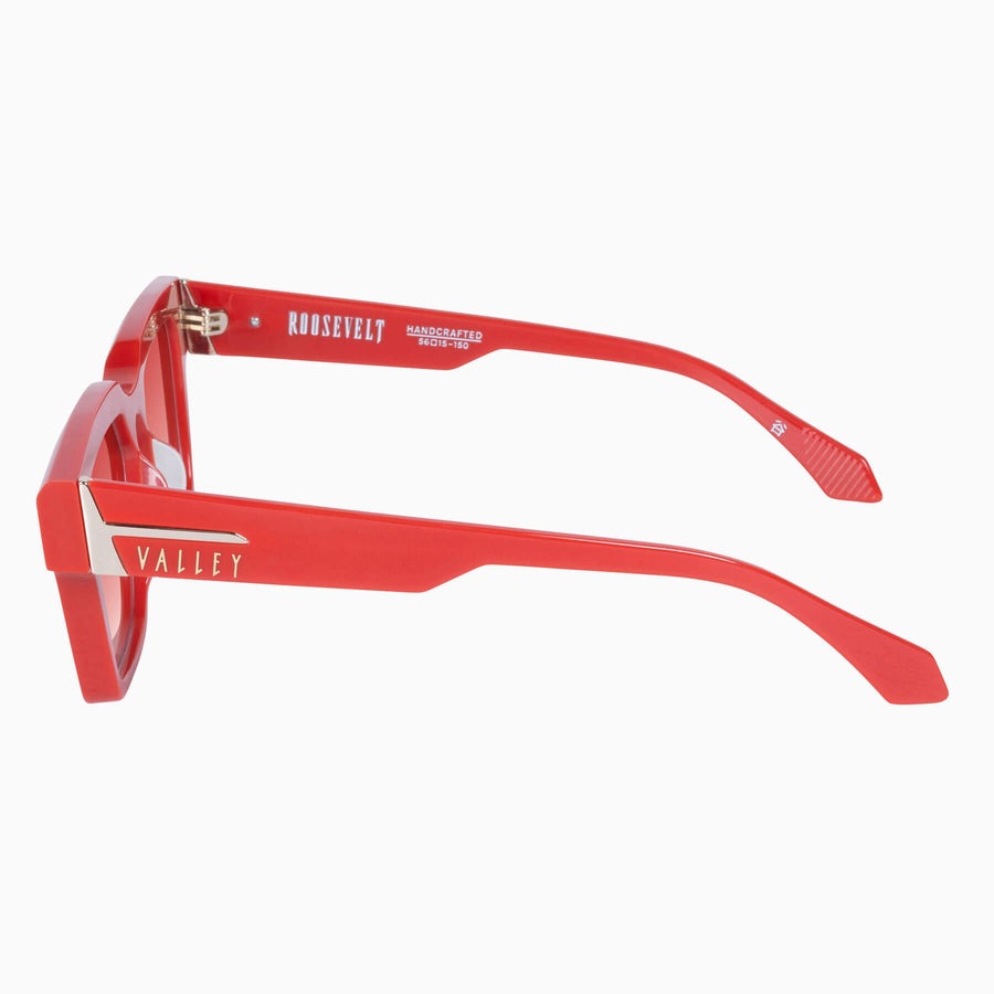 Valley | Roosevelt - Red w. Gold Metal / Red Gradient Lens