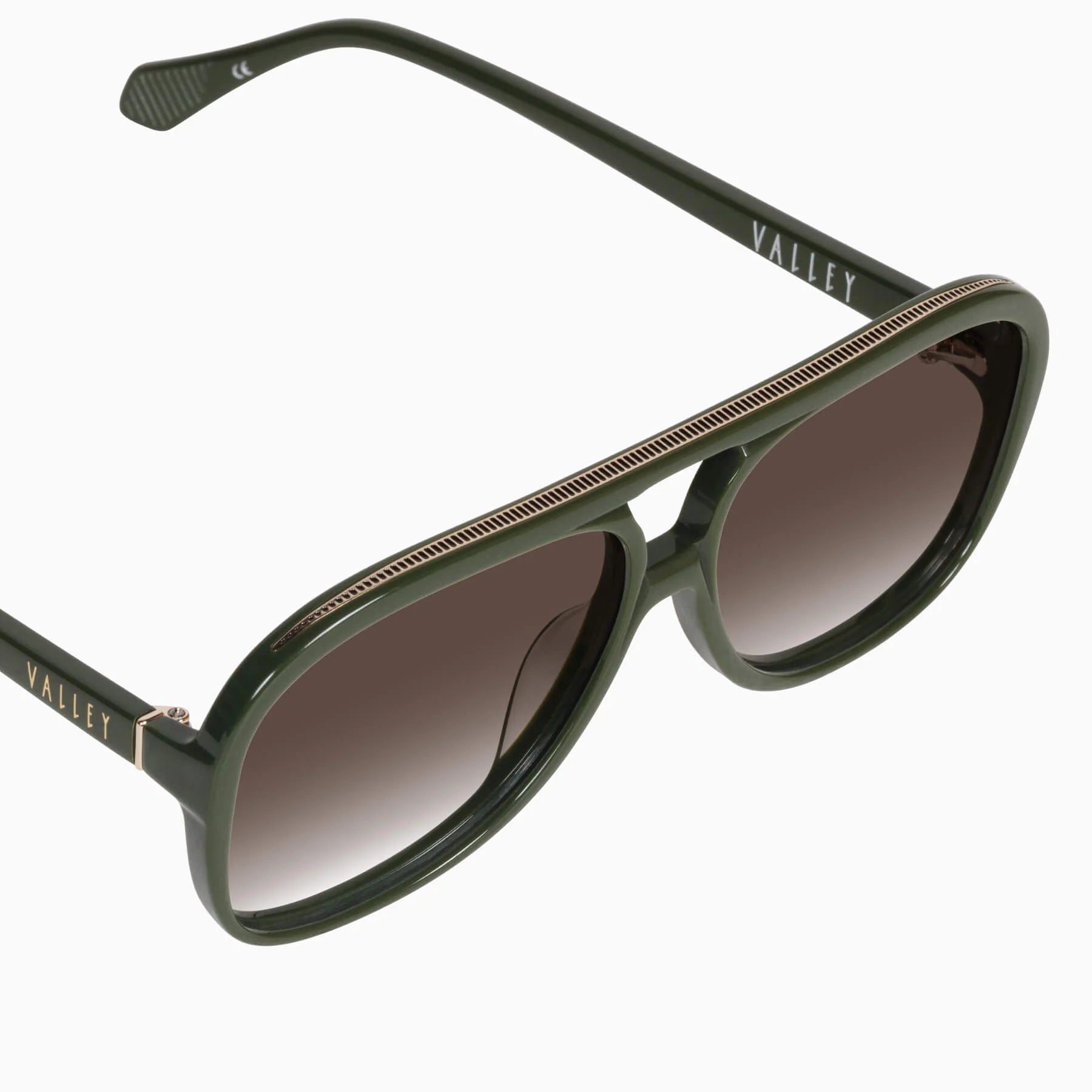 Valley | Bang Bang - Army Green w. Gold Metal / Brown Gradient Lens