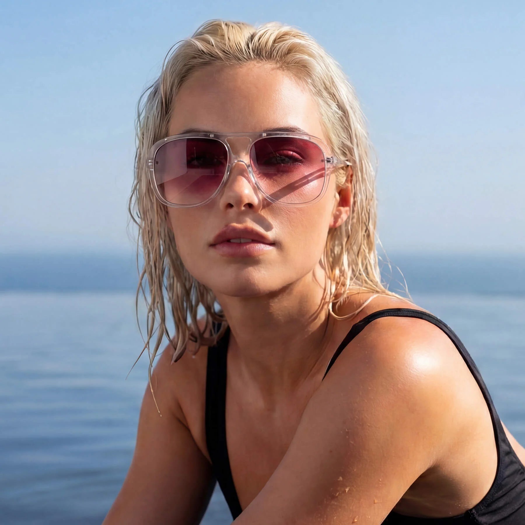 Valley | Bang - Crystal w. Silver Metal / Rose Gradient Lens