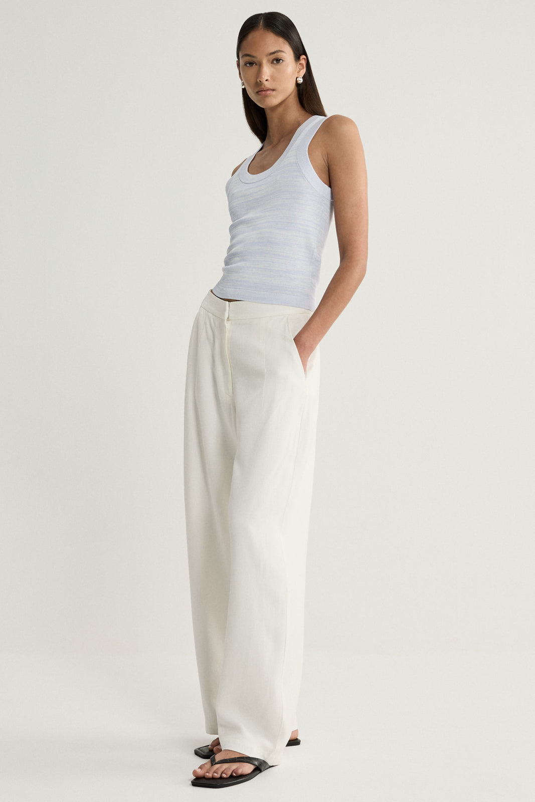 Elka Collective | Celia Knit Top - Pale Blue Marle