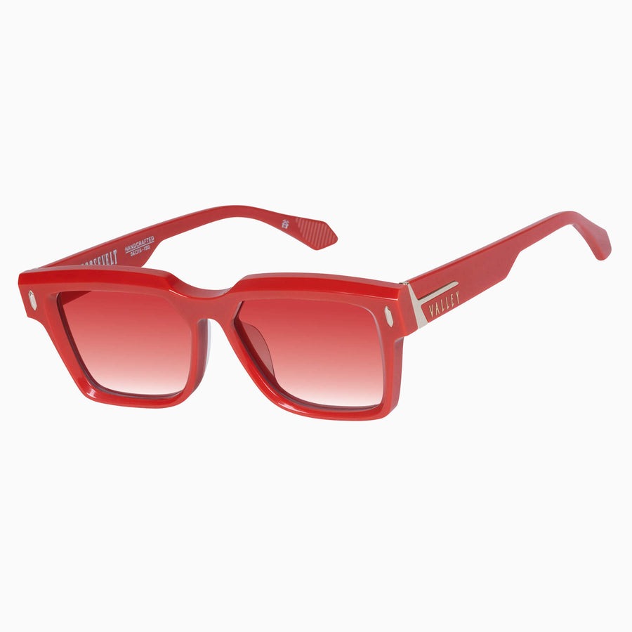 Valley | Roosevelt - Red w. Gold Metal / Red Gradient Lens