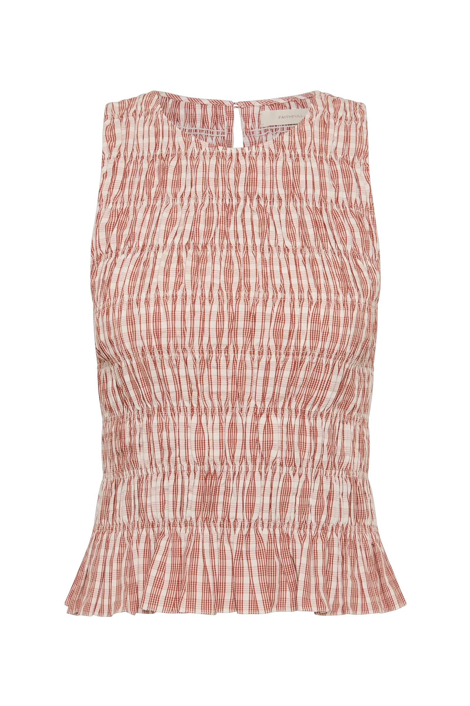 Faithfull The Brand | Cales Top - Paloma Check Cinnamon White
