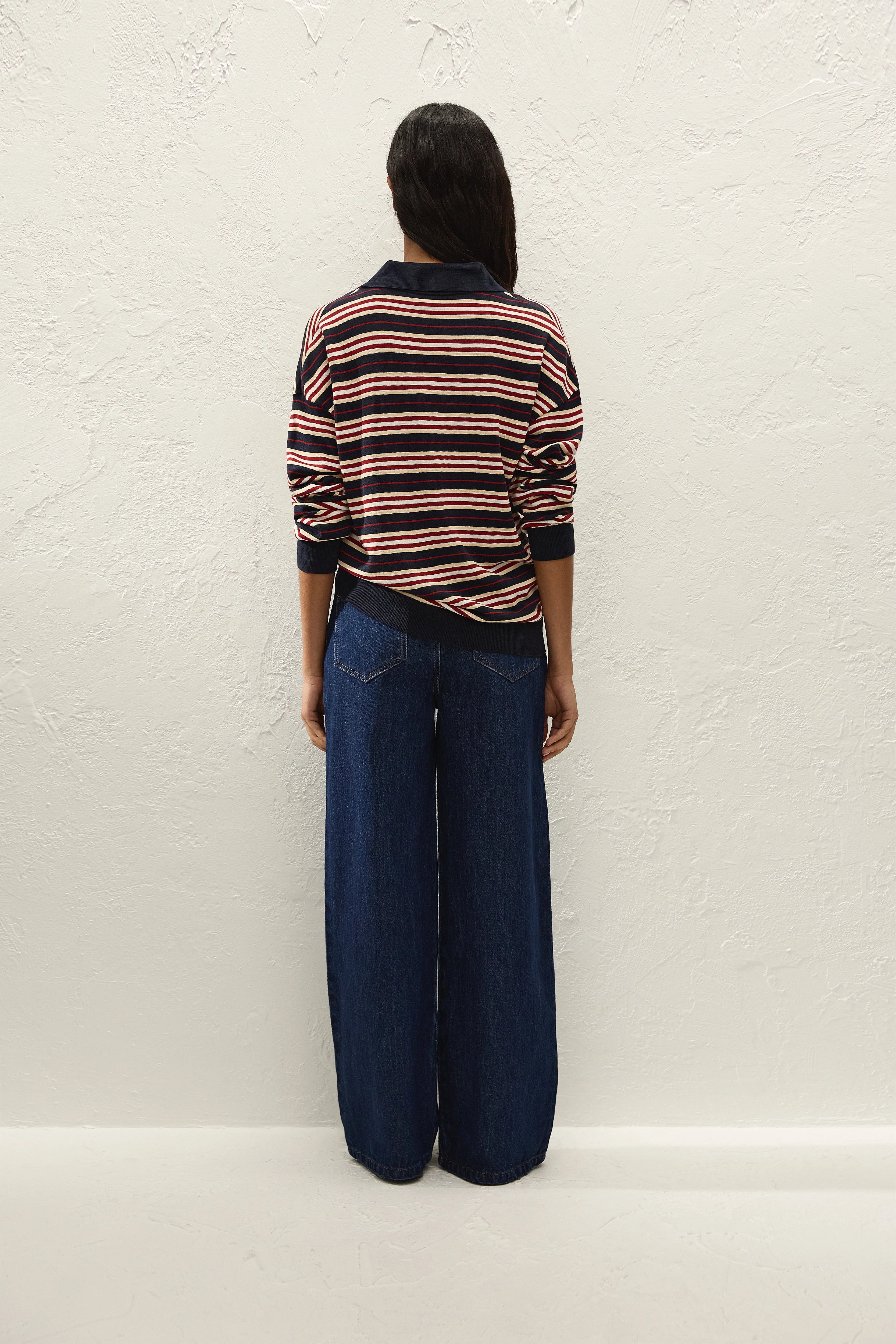 Faithfull The Brand | Harlow Oversized Polo - Cila Stripe Navy