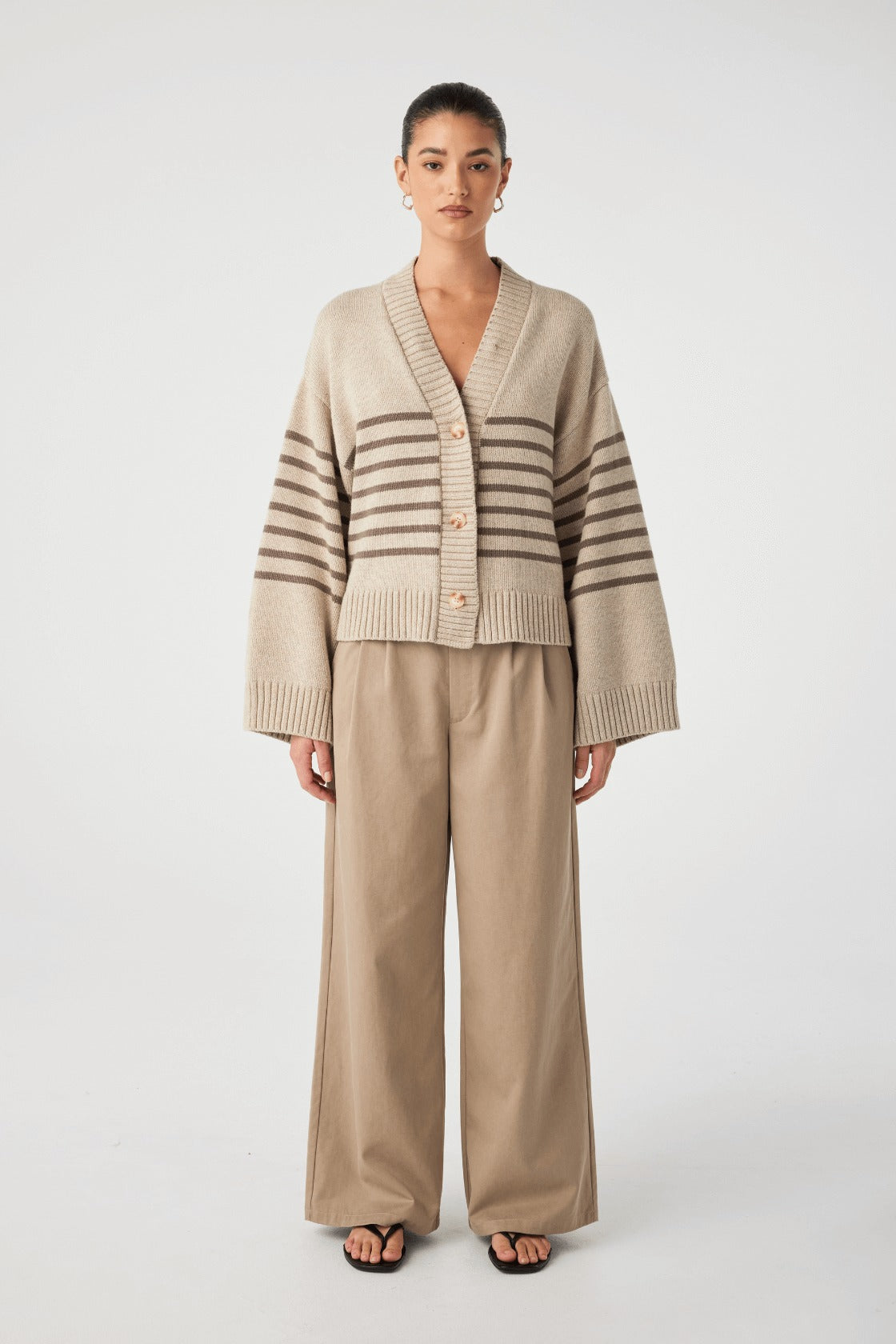Arcaa Movement | Aiko Cardigan - Sand Marle & Cacao