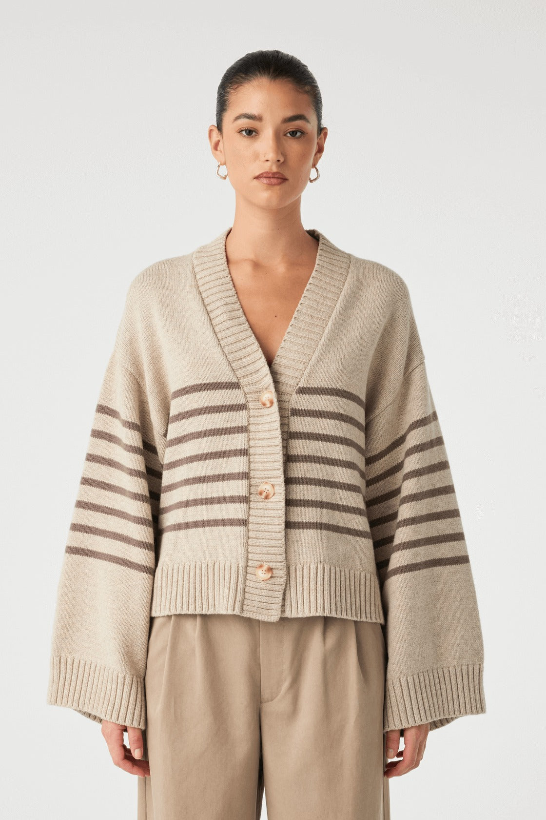 Arcaa Movement | Aiko Cardigan - Sand Marle & Cacao
