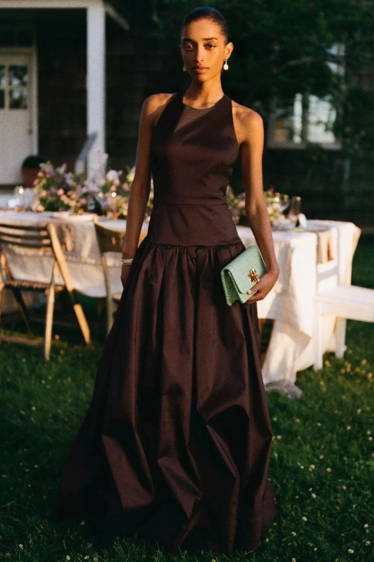 Hansen & Gretel | Iris Taffeta Gown - Choc