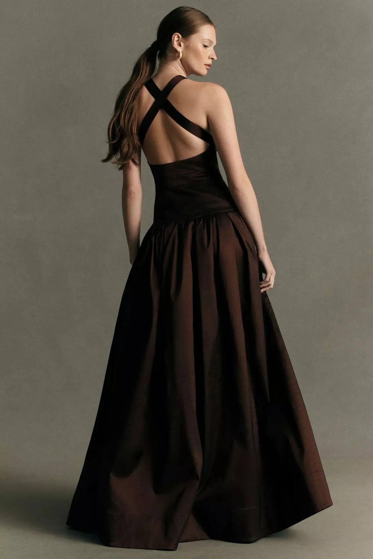 Hansen & Gretel | Iris Taffeta Gown - Choc