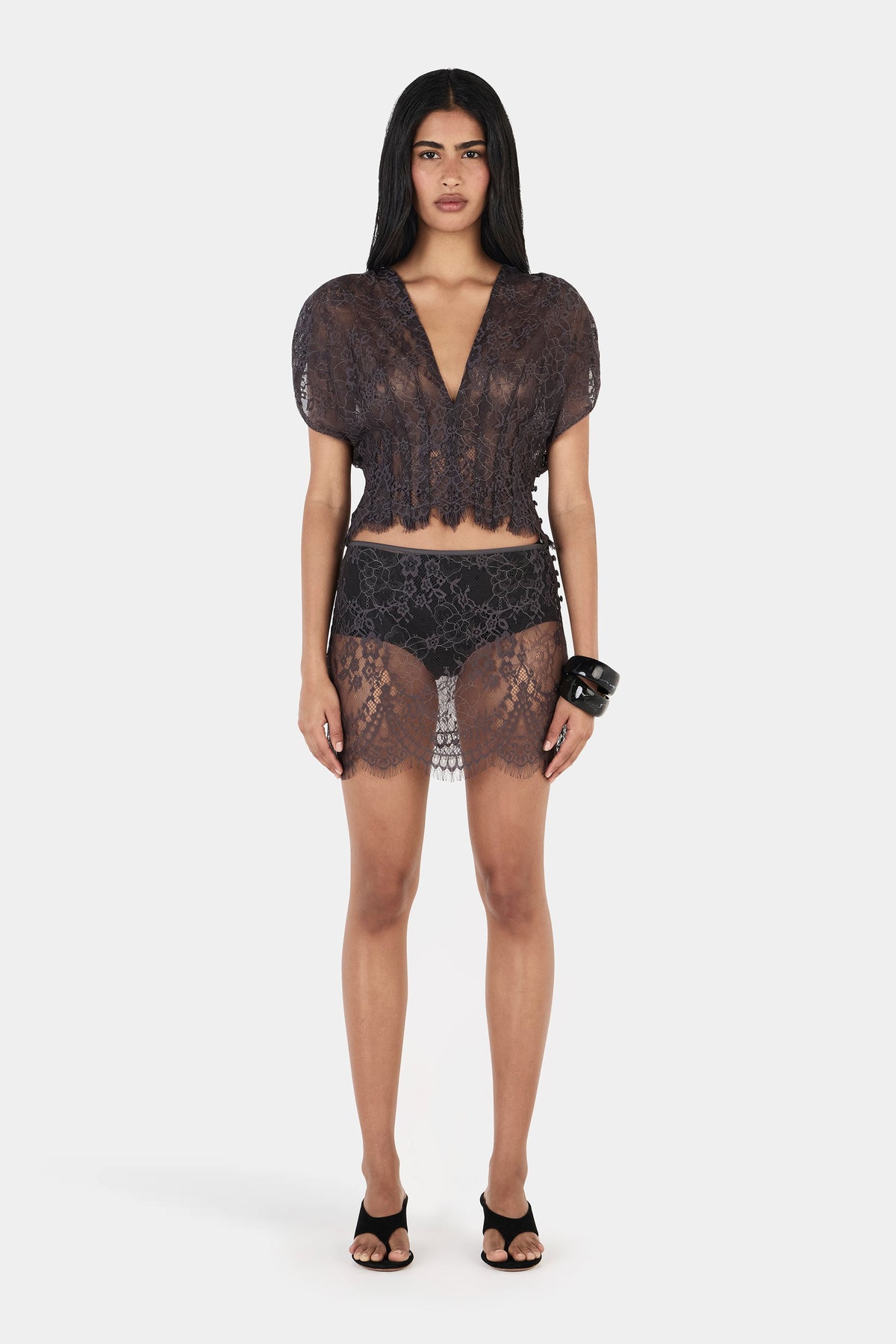 Hansen & Gretel | Ruby Lace Top - Charcoal