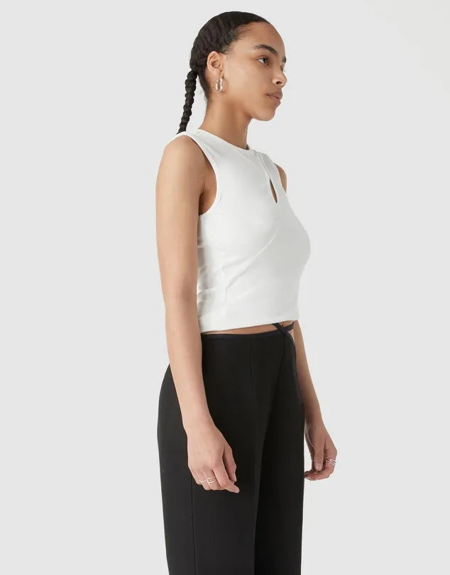 Misha Urban | Zion Rib Jersey Tank - Ivory