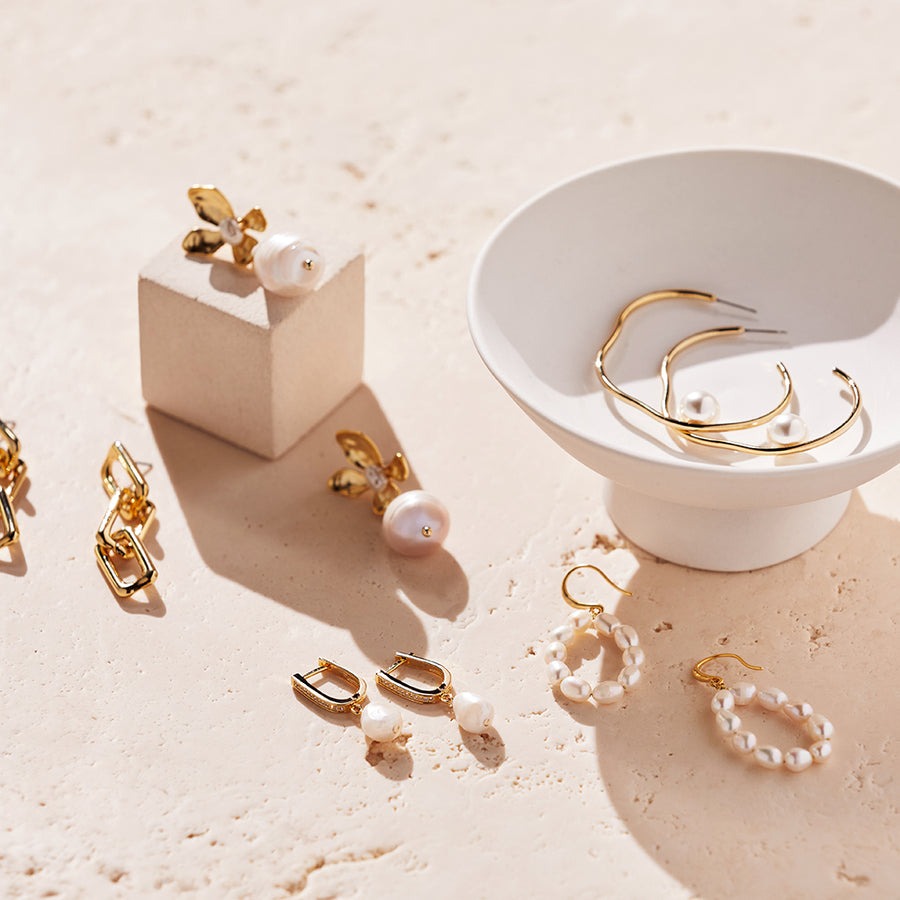 Montana Pearl Earrings - Gold ES684G