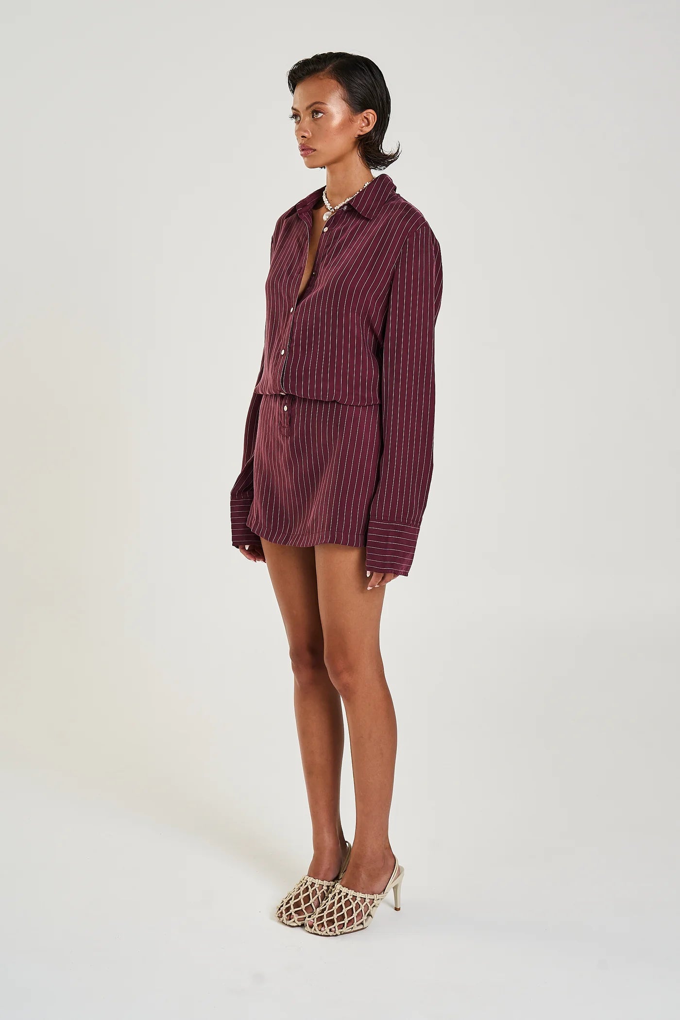 Summi Summi | Button Up Dress Kina Pinstripe