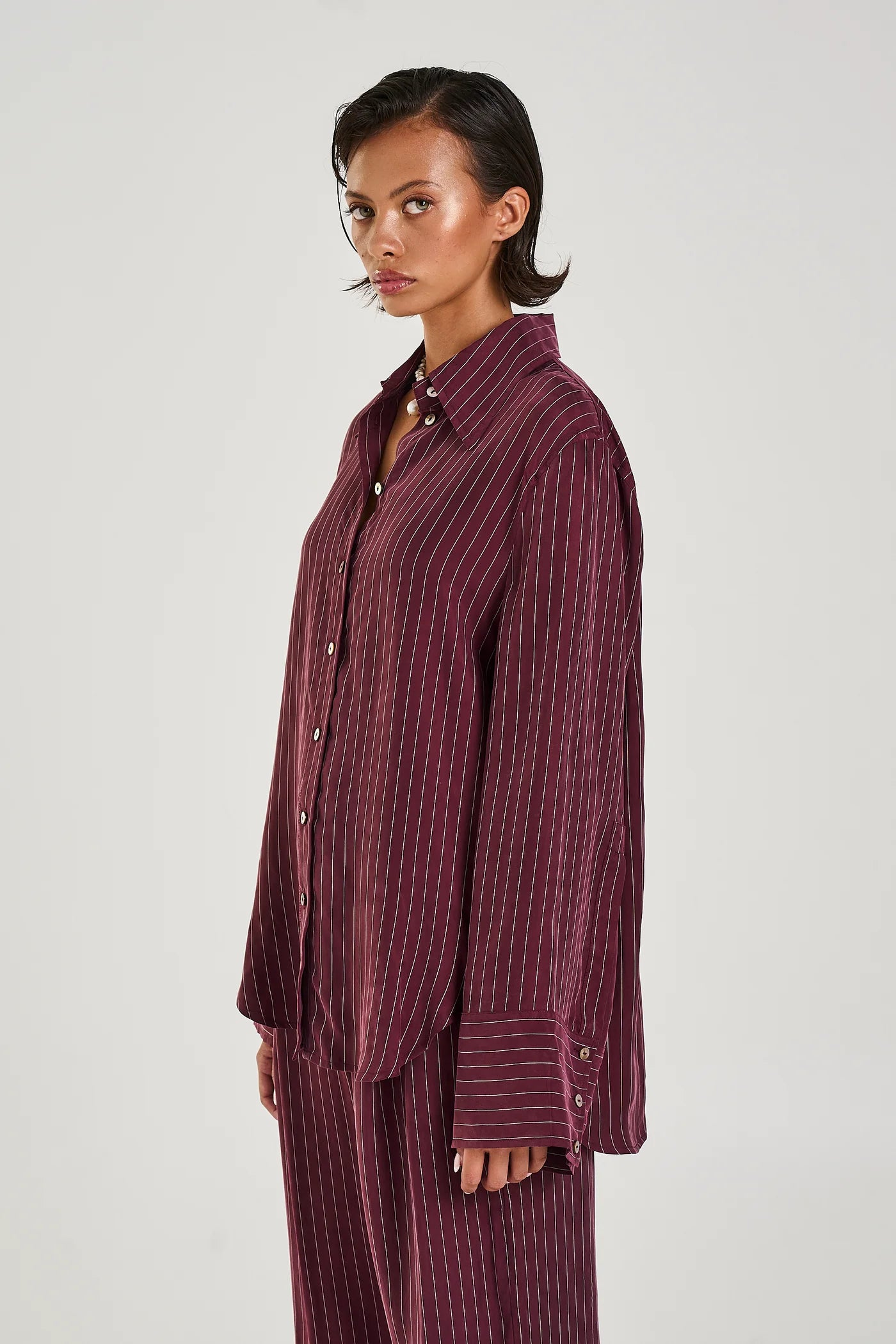 Summi Summi | Cuff Shirt - Kina Pinstripe