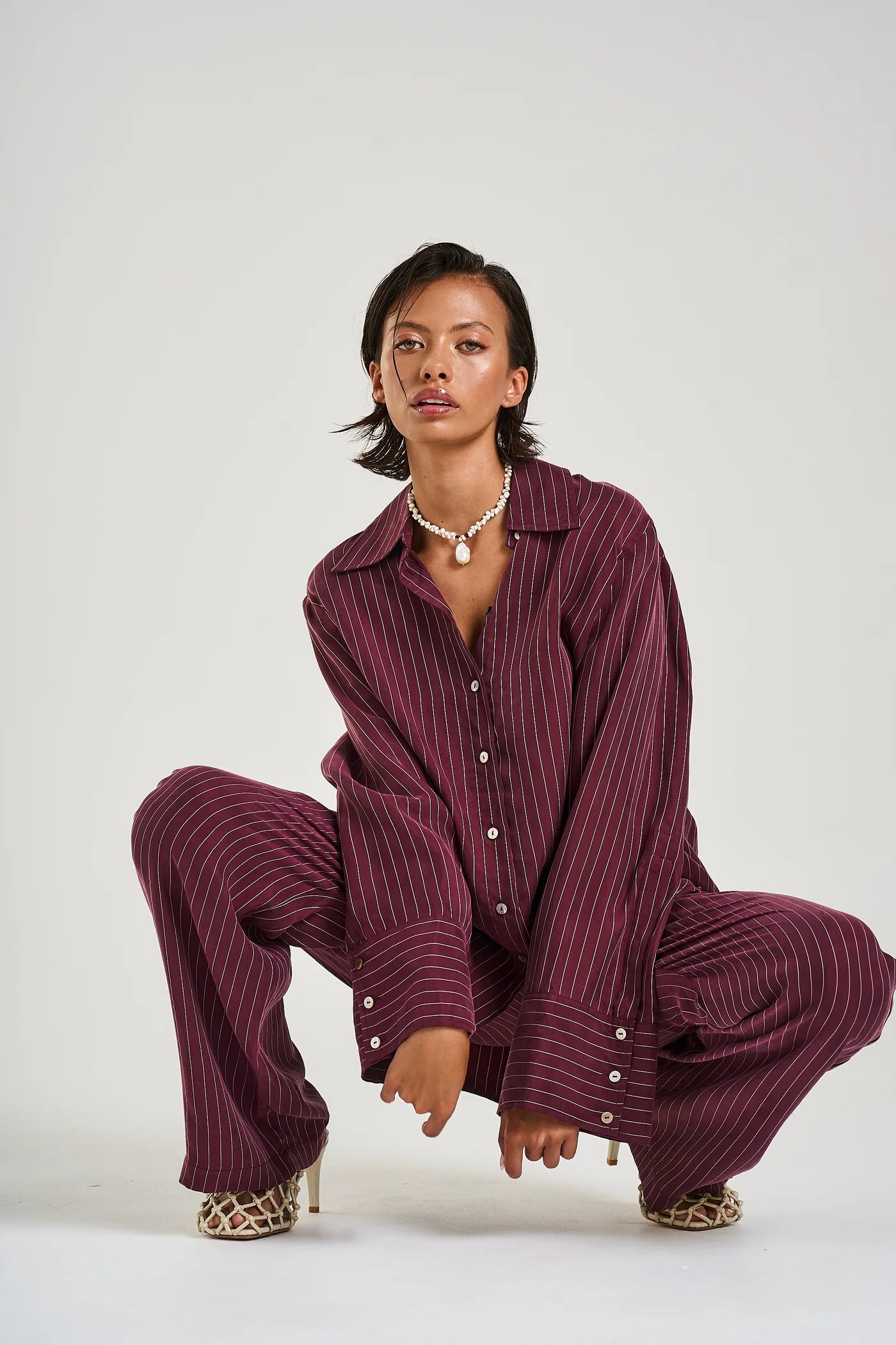 Summi Summi | Cuff Shirt - Kina Pinstripe