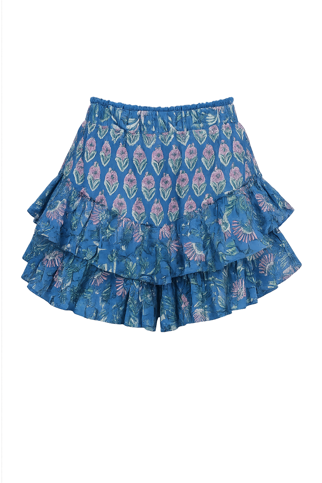 Kinga Csilla | Zaffre Block Print Fae Frill Skort