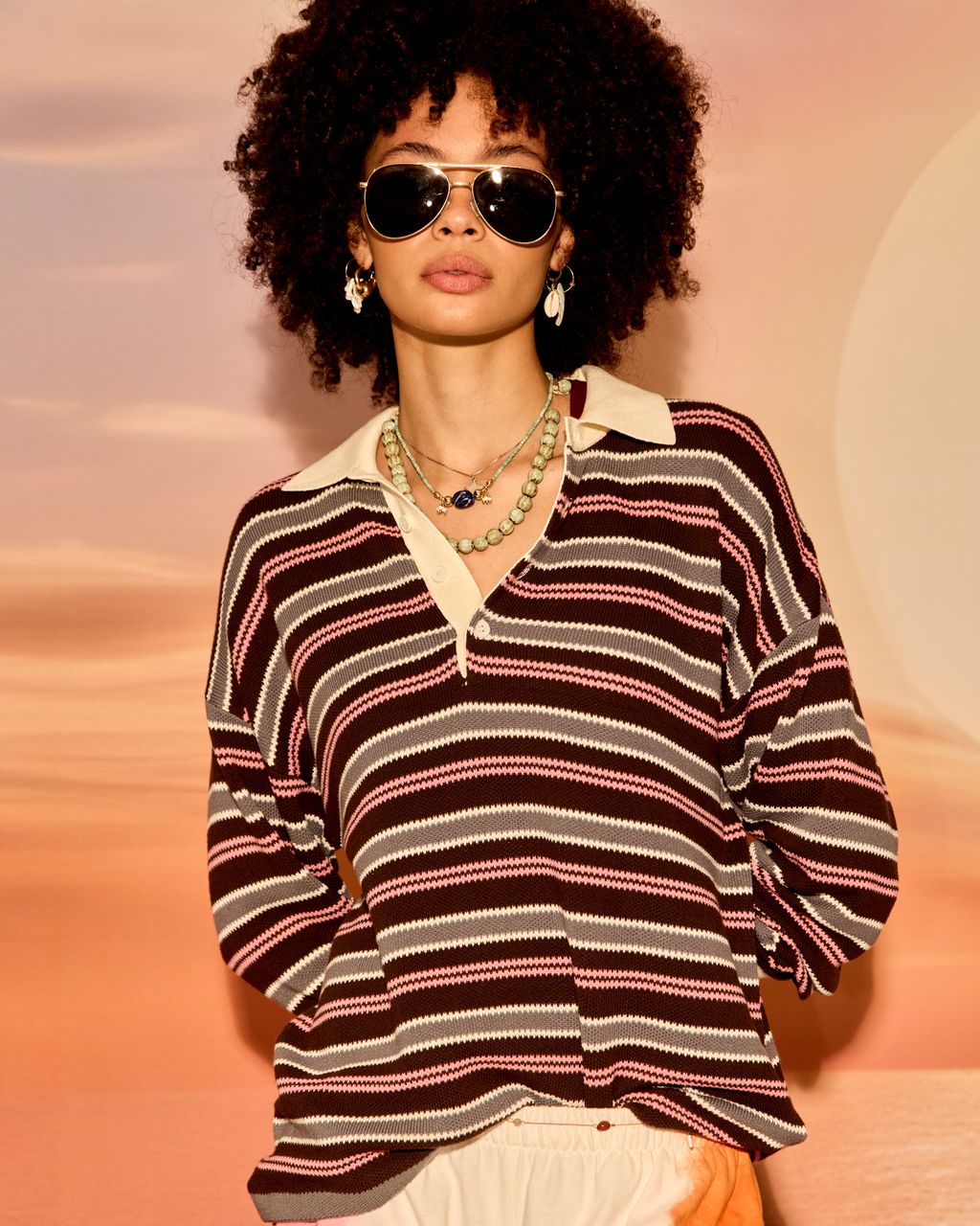 The Upside | Wonder Knit Polo - Stripe