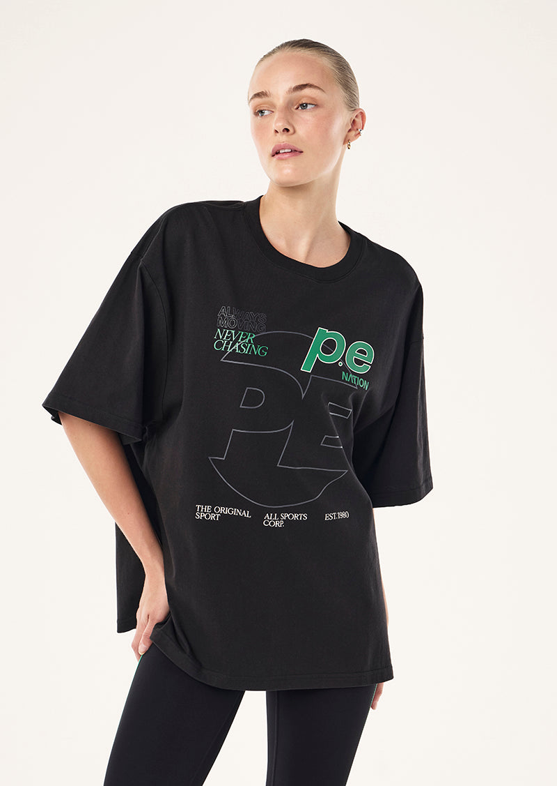 PE Nation | Current Oversized Tee - Black