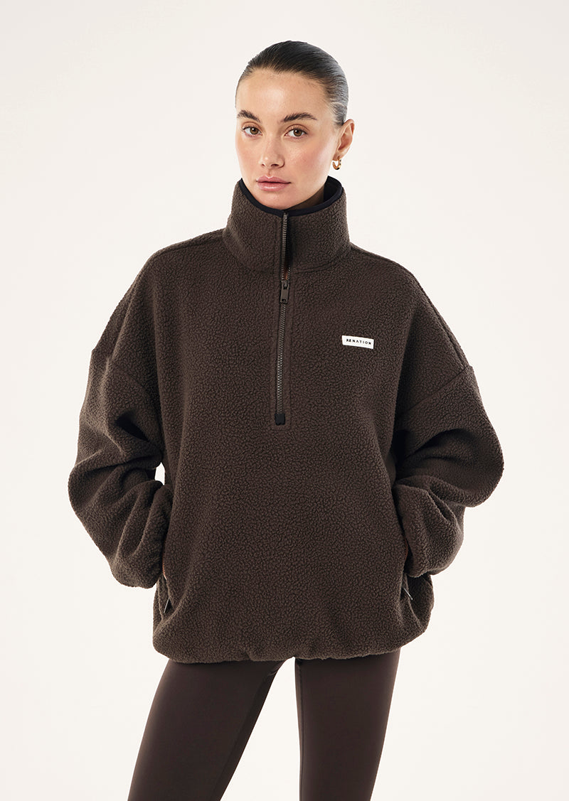 PE Nation | Rotate Quarter Zip - Coffee