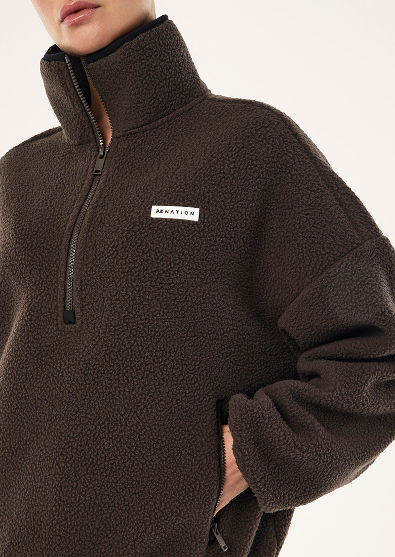 PE Nation | Rotate Quarter Zip - Coffee