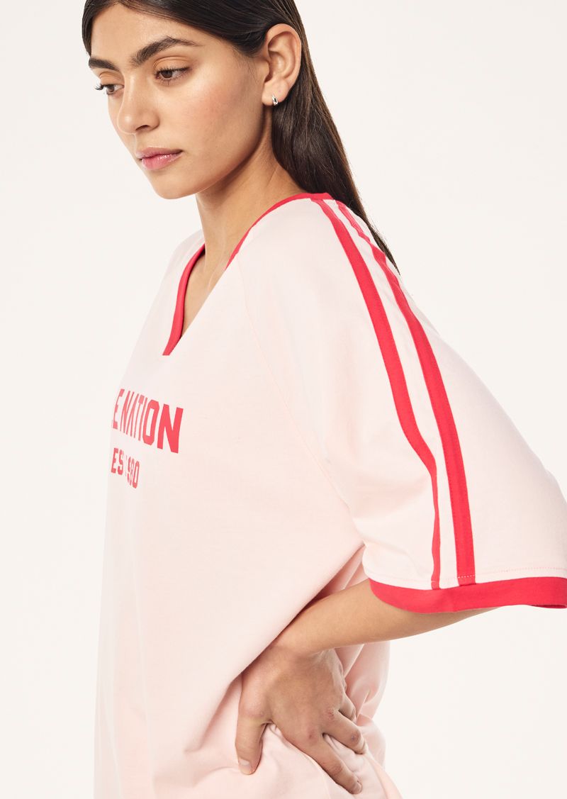 PE Nation | Spinout Baseball Tee - Soft Pink