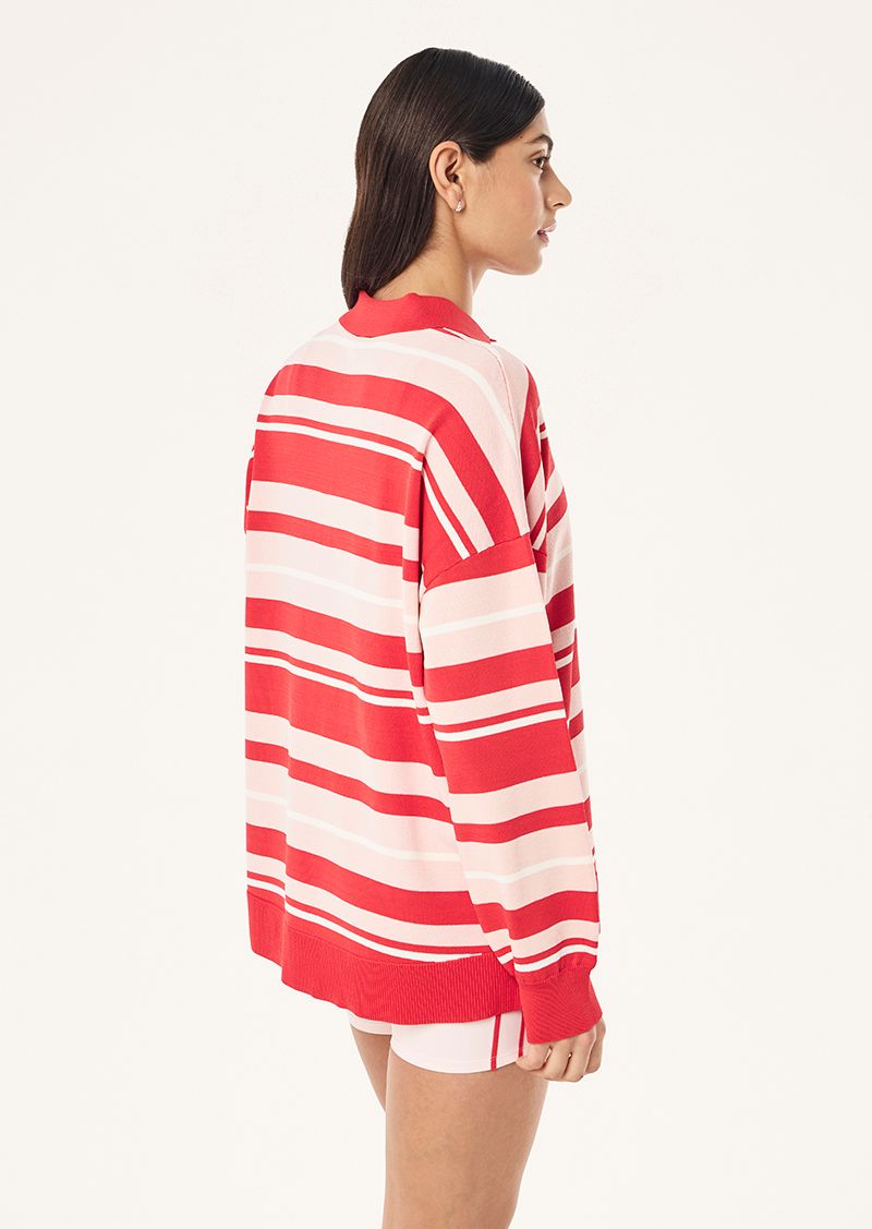 PE Nation | Strata Rugby Knit - Strawberry Stripe