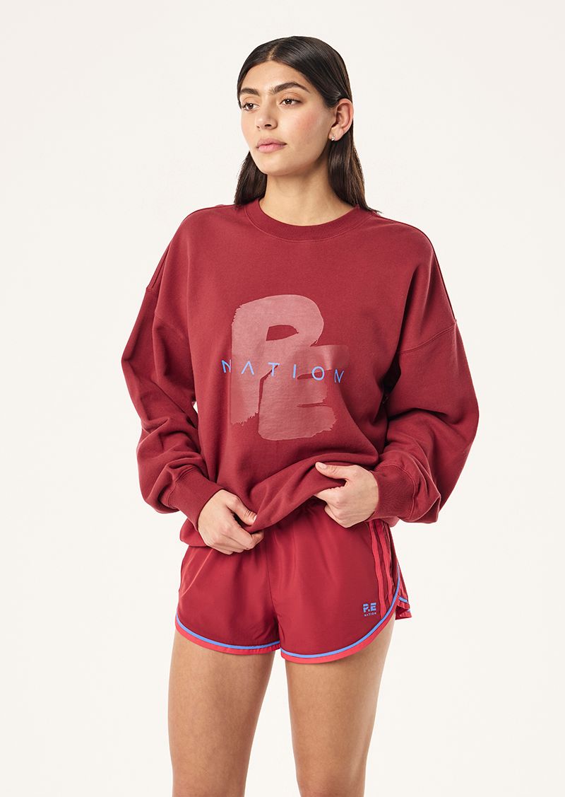 PE Nation | Tidal Oversized Sweat - Cherry