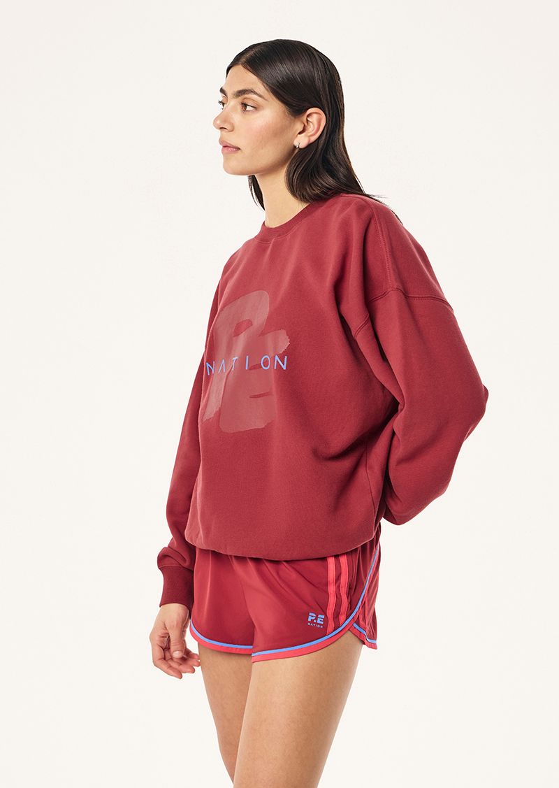 PE Nation | Tidal Oversized Sweat - Cherry