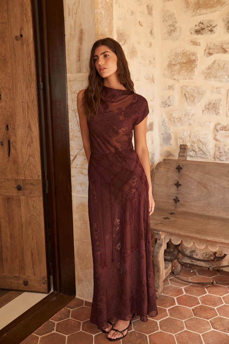 Roame | Capri Dress - Mulburry Jacquard