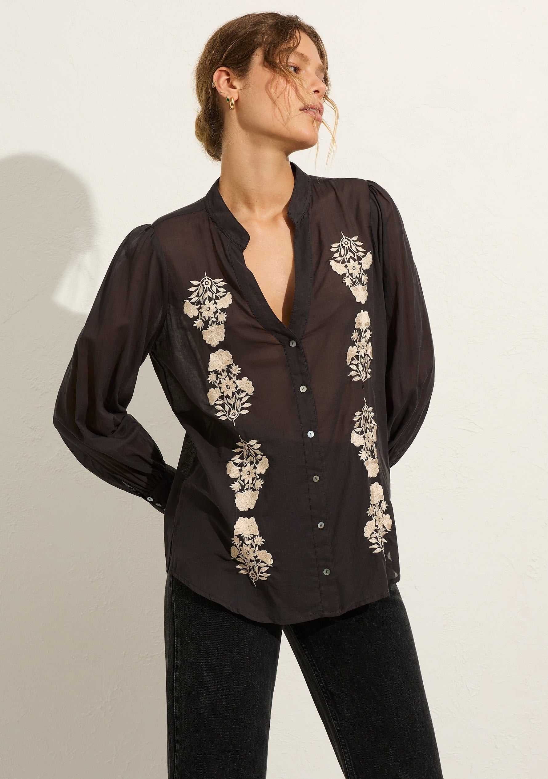 Auguste | Sadie Blouse - Charcaol