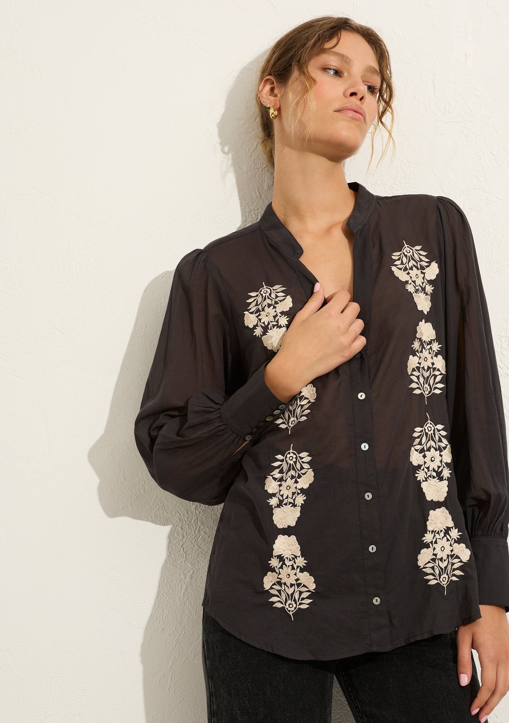 Auguste | Sadie Blouse - Charcaol