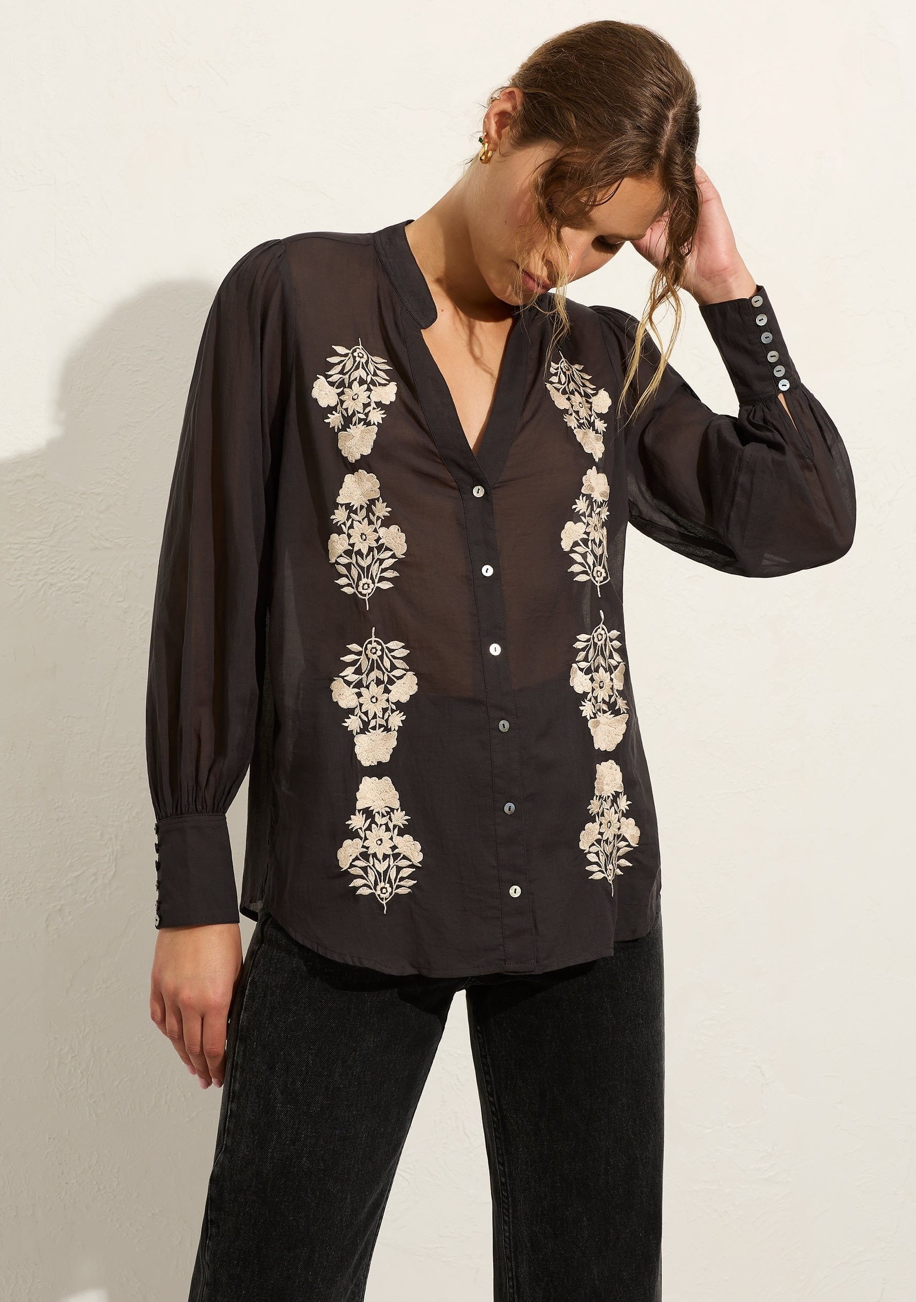 Auguste | Sadie Blouse - Charcaol