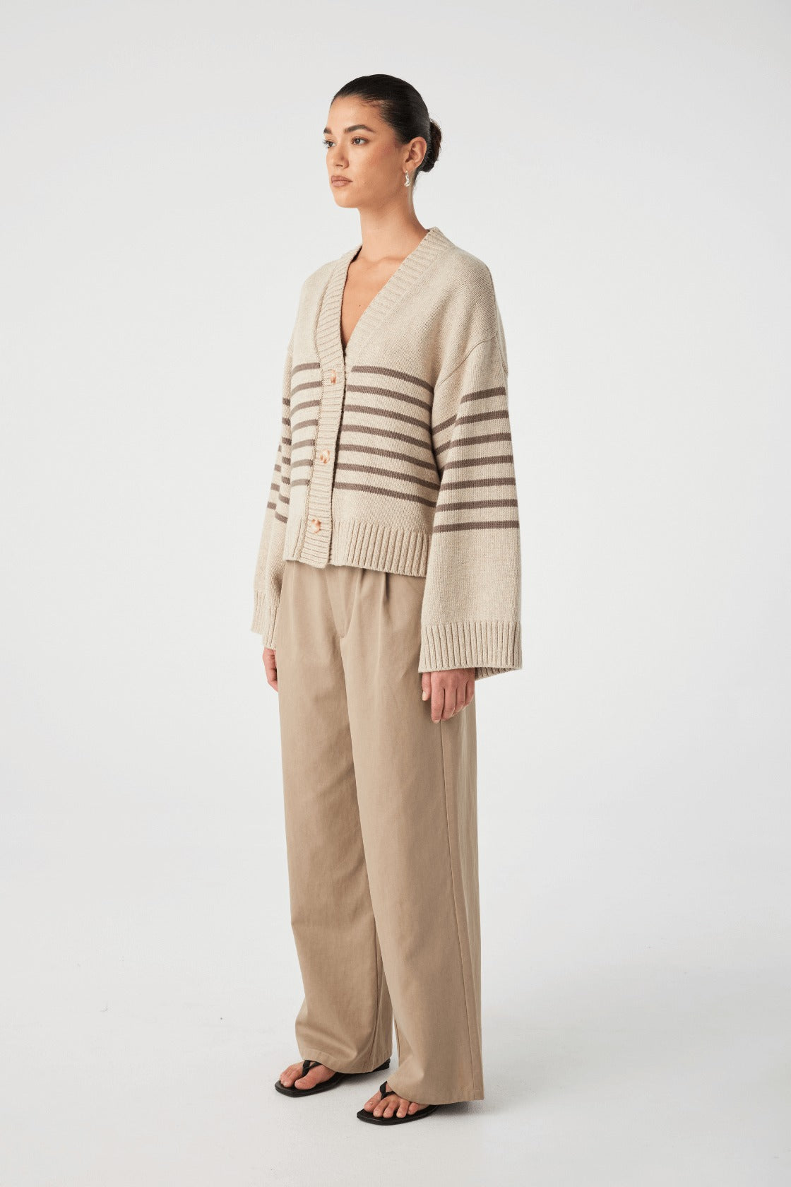 Arcaa Movement | Aiko Cardigan - Sand Marle & Cacao